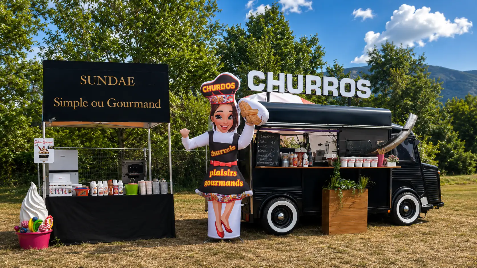 Prestation sucrée food truck en configuration événement